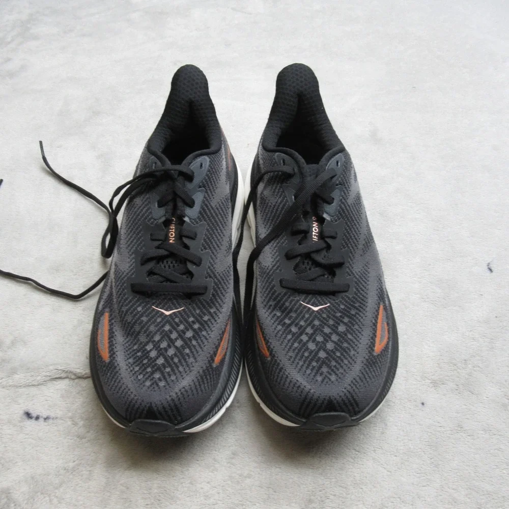 Hoka Womens Shoes 8.5 B Black Clifton 9 Cushioned Lightweight Running Athletic - Picture 2 of 13
